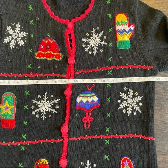 Vintage Cherokee Size Medium Christmas Holiday Winter Ugly Sweater‎ Embroidered - Picture 5 of 9